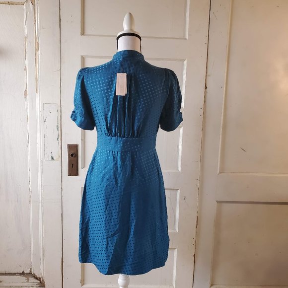 BANANA REPUBLIC v-neck  Blue Spring Dress NEW! - Picture 3 of 8